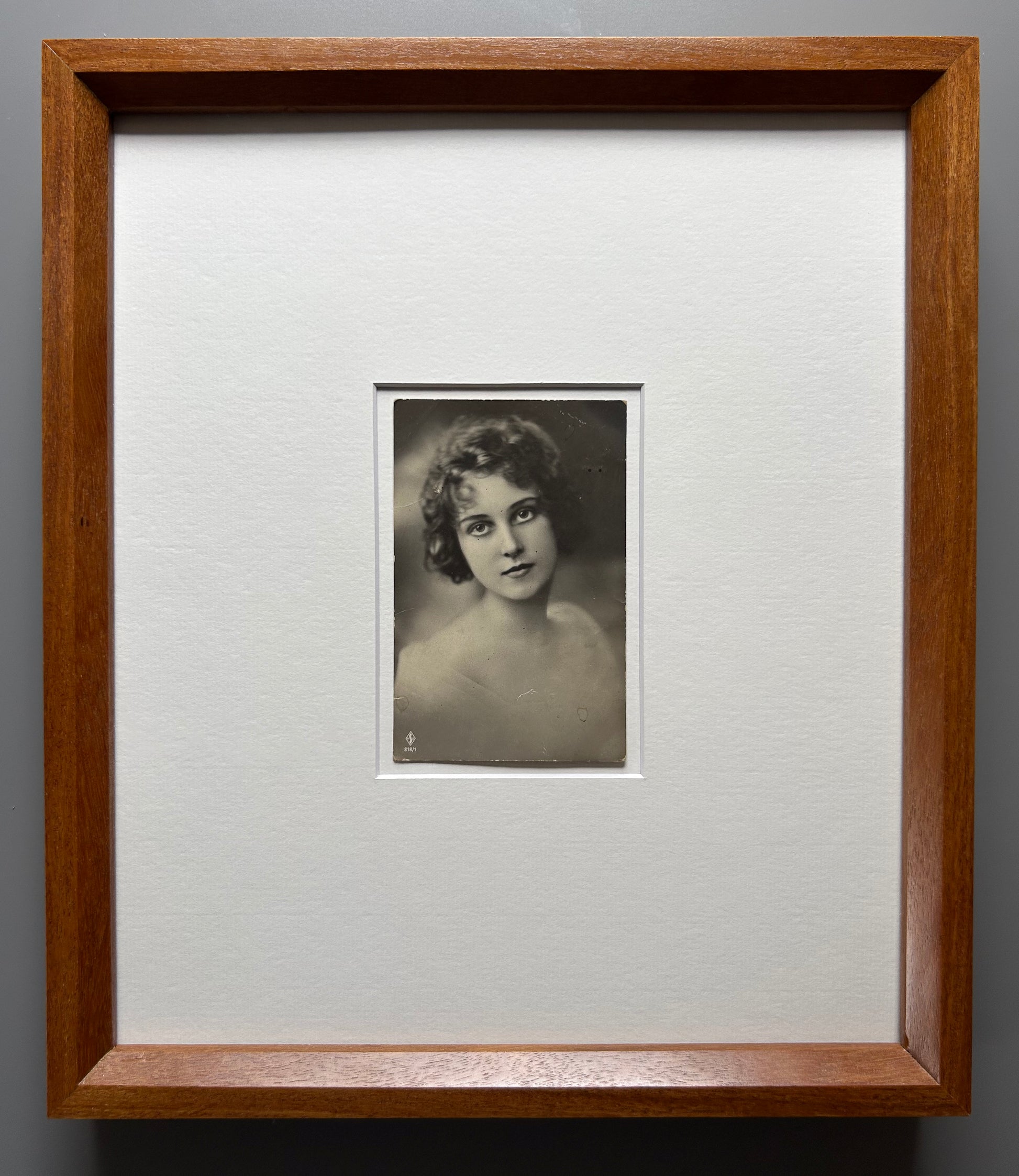 Adrienne - Framed Vintage Parisian Postcard – Curated Wall Art in handcrafted Merbau hardwood frame