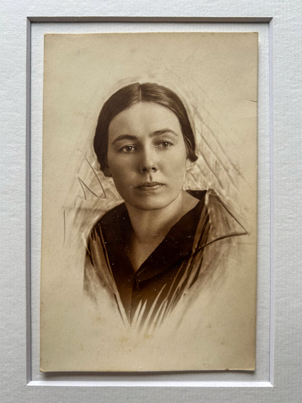 Antonina - Vintage 1930s Original Black & White Photograph — Handcrafted Frame + Custom Matte — Antonina Pirozhkova