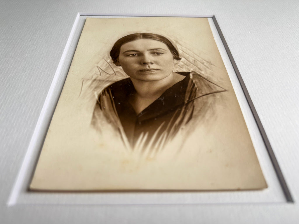 Antonina - Vintage 1930s Original Black & White Photograph — Handcrafted Frame + Custom Matte — Antonina Pirozhkova