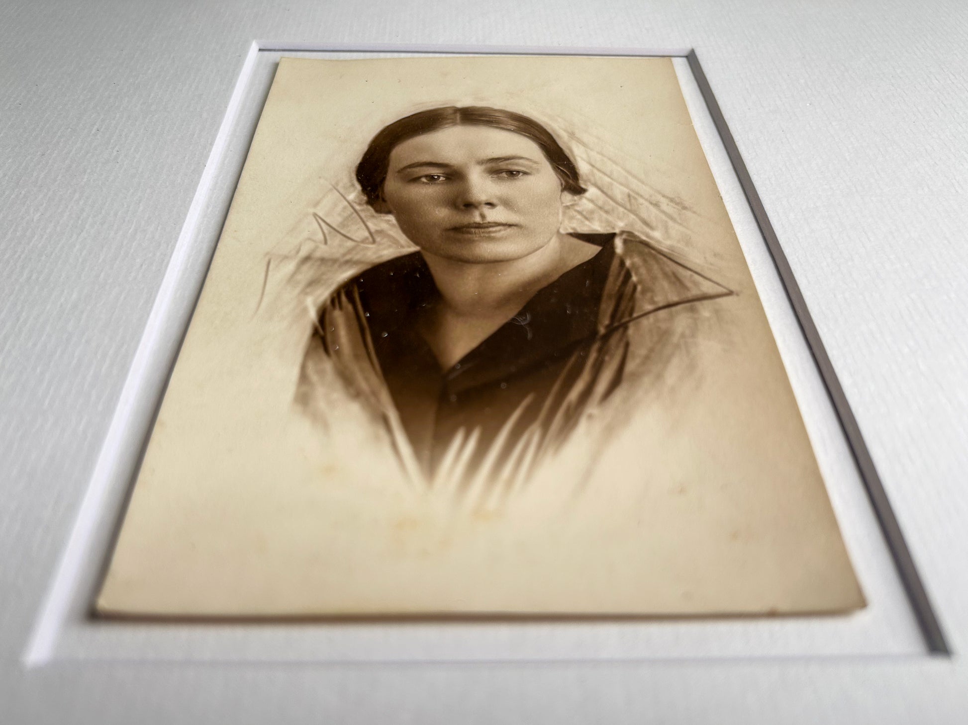 Antonina - Vintage 1930s Original Black & White Photograph — Handcrafted Frame + Custom Matte — Antonina Pirozhkova