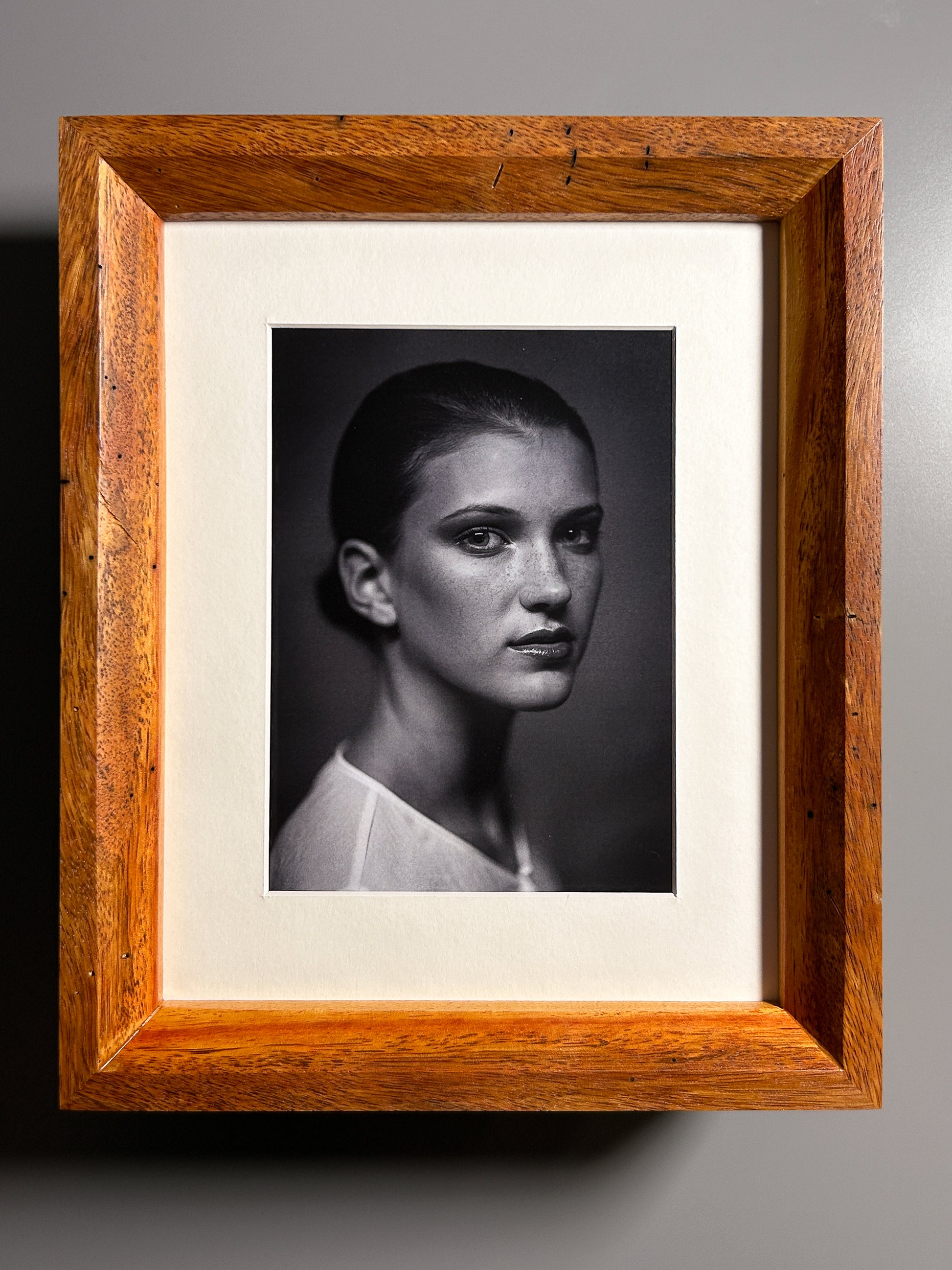 Artist made exotic Box Elder wood frame handcrafted in Europe 8x10 inches