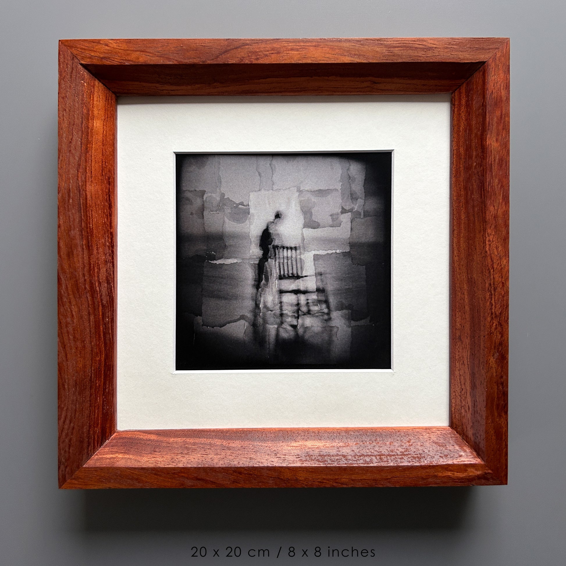 Handmade Bubinga Wood Picture Frame - Solid Exotic Hardwood - 20×20 cm (8x8 inches)