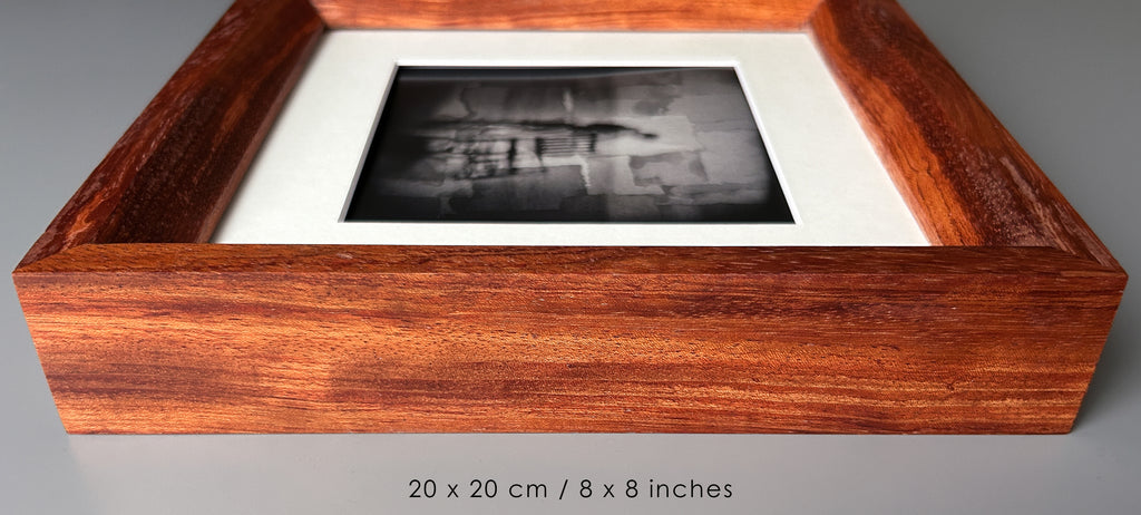 Handmade Bubinga Wood Picture Frame - Solid Exotic Hardwood - 20×20 cm (8x8 inches)