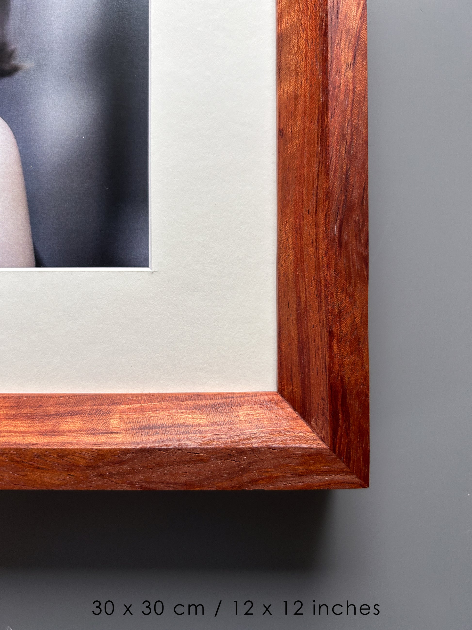 Handmade Bubinga Wood Picture Frame - Solid Exotic Hardwood - 30×30 cm (12x12 inches)