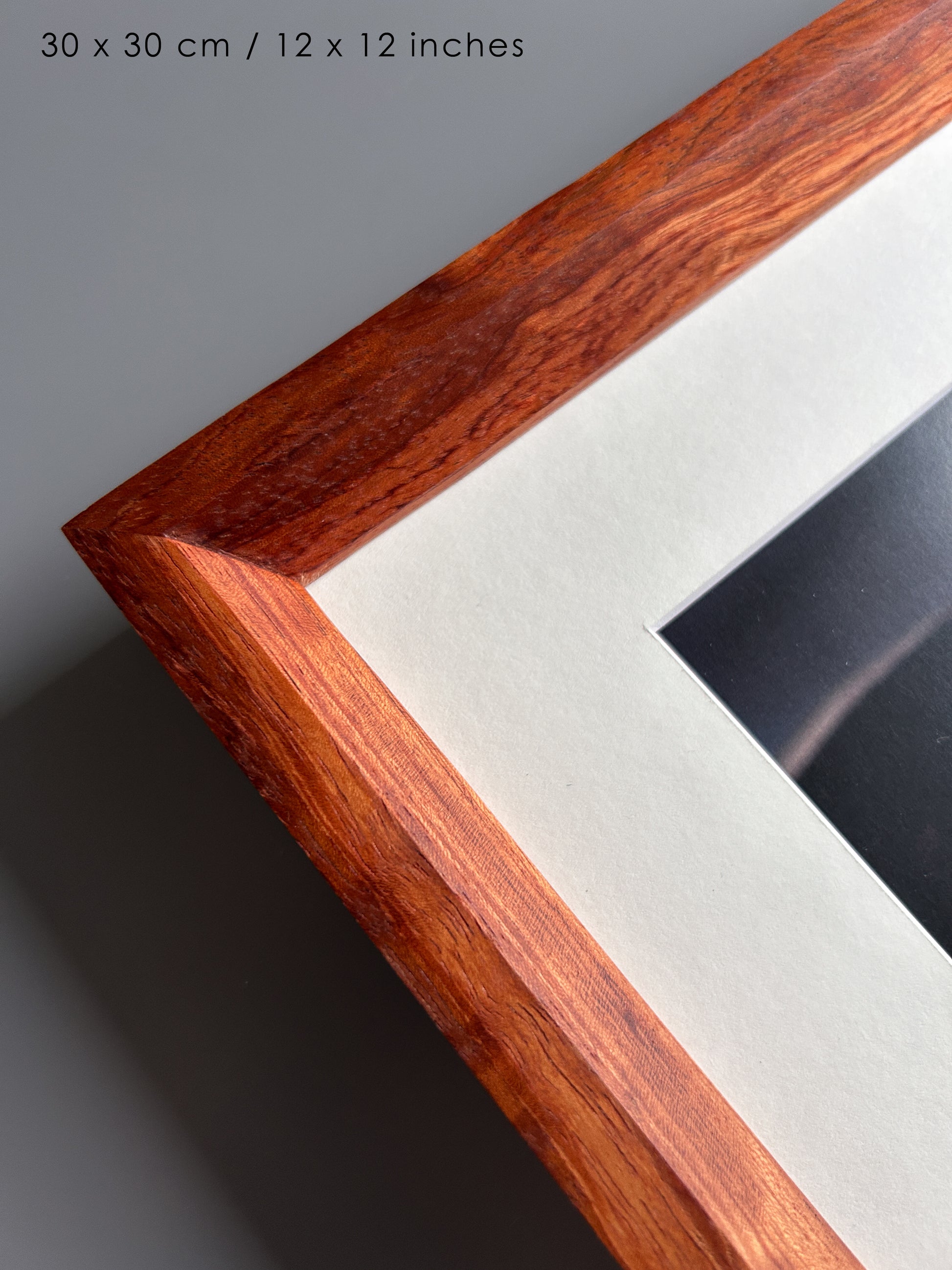 Handmade Bubinga Wood Picture Frame - Solid Exotic Hardwood - 30×30 cm (12x12 inches)
