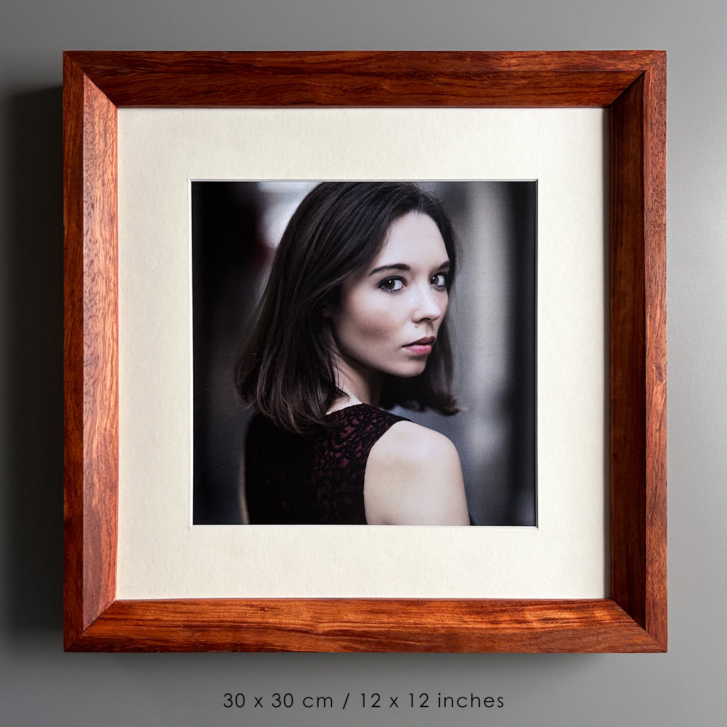 Handmade Bubinga Wood Picture Frame - Solid Exotic Hardwood - 30×30 cm (12x12 inches)