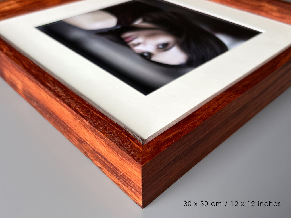 Handmade Bubinga Wood Picture Frame - Solid Exotic Hardwood - 30×30 cm (12x12 inches)