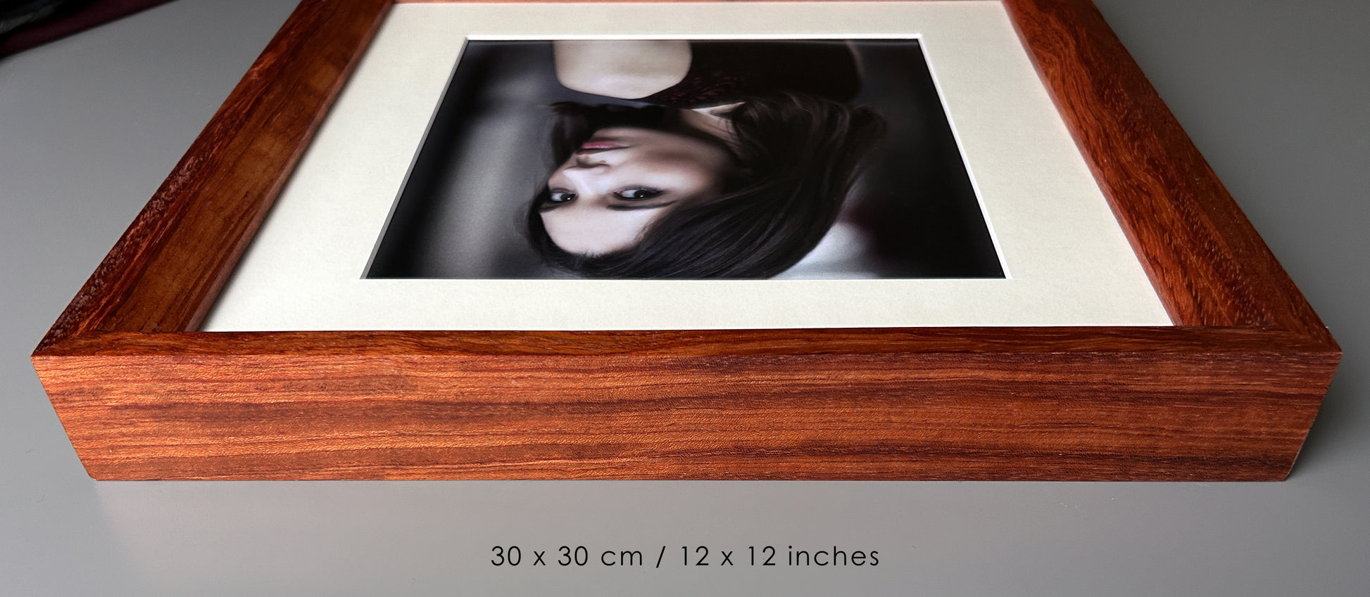 Handmade Bubinga Wood Picture Frame - Solid Exotic Hardwood - 30×30 cm (12x12 inches)