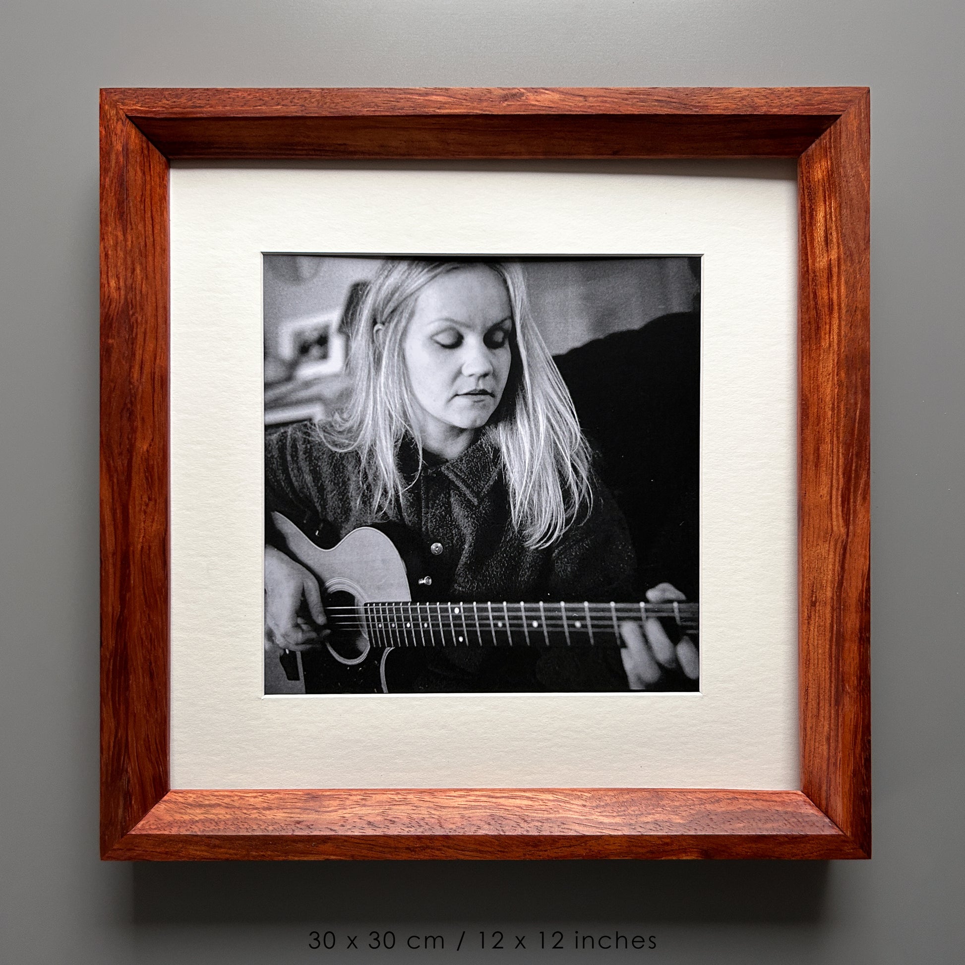 Handmade Bubinga Wood Picture Frame - Solid Exotic Hardwood - 30×30 cm (12x12 inches)