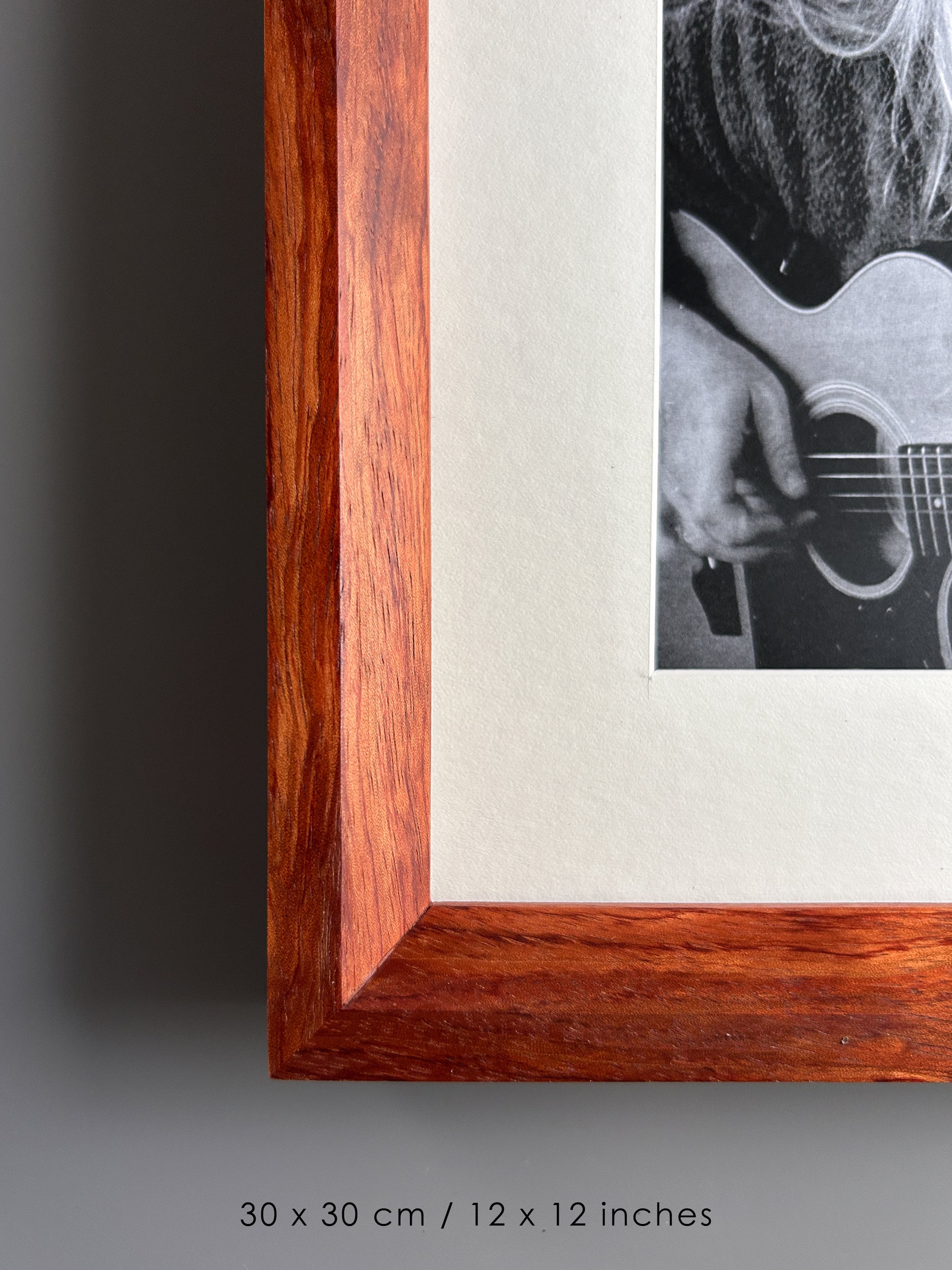 Handmade Bubinga Wood Picture Frame - Solid Exotic Hardwood - 30×30 cm (12x12 inches)