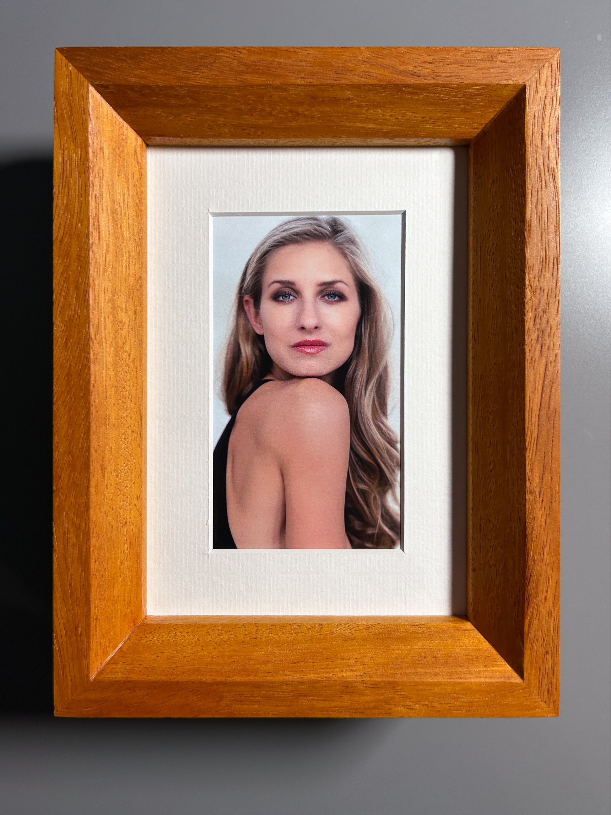 Custom European picture frame handcrafted from exotic Box Elder hardwood 5x7 inches