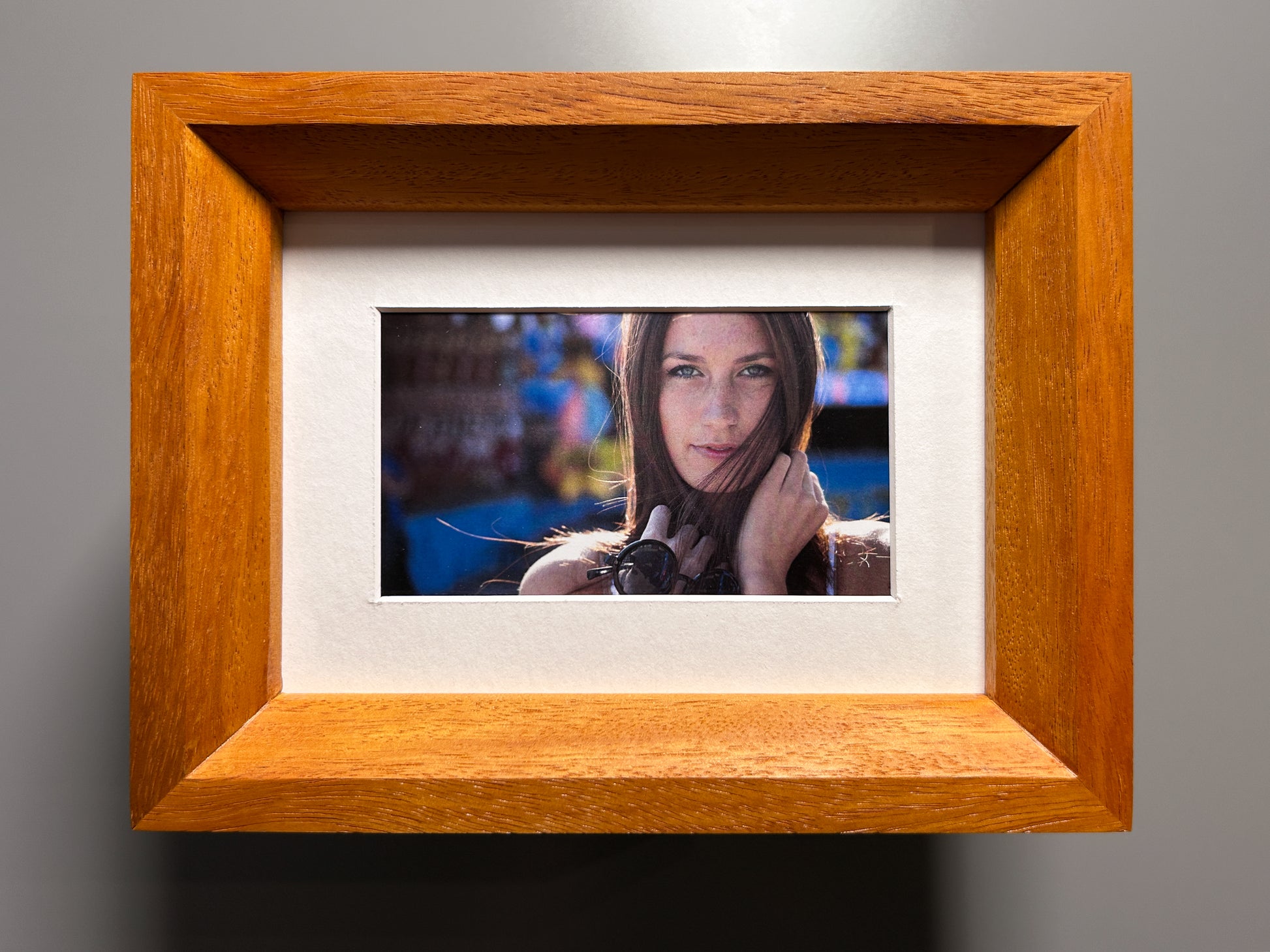 Custom European picture frame handcrafted from exotic Box Elder hardwood 5x7 inches