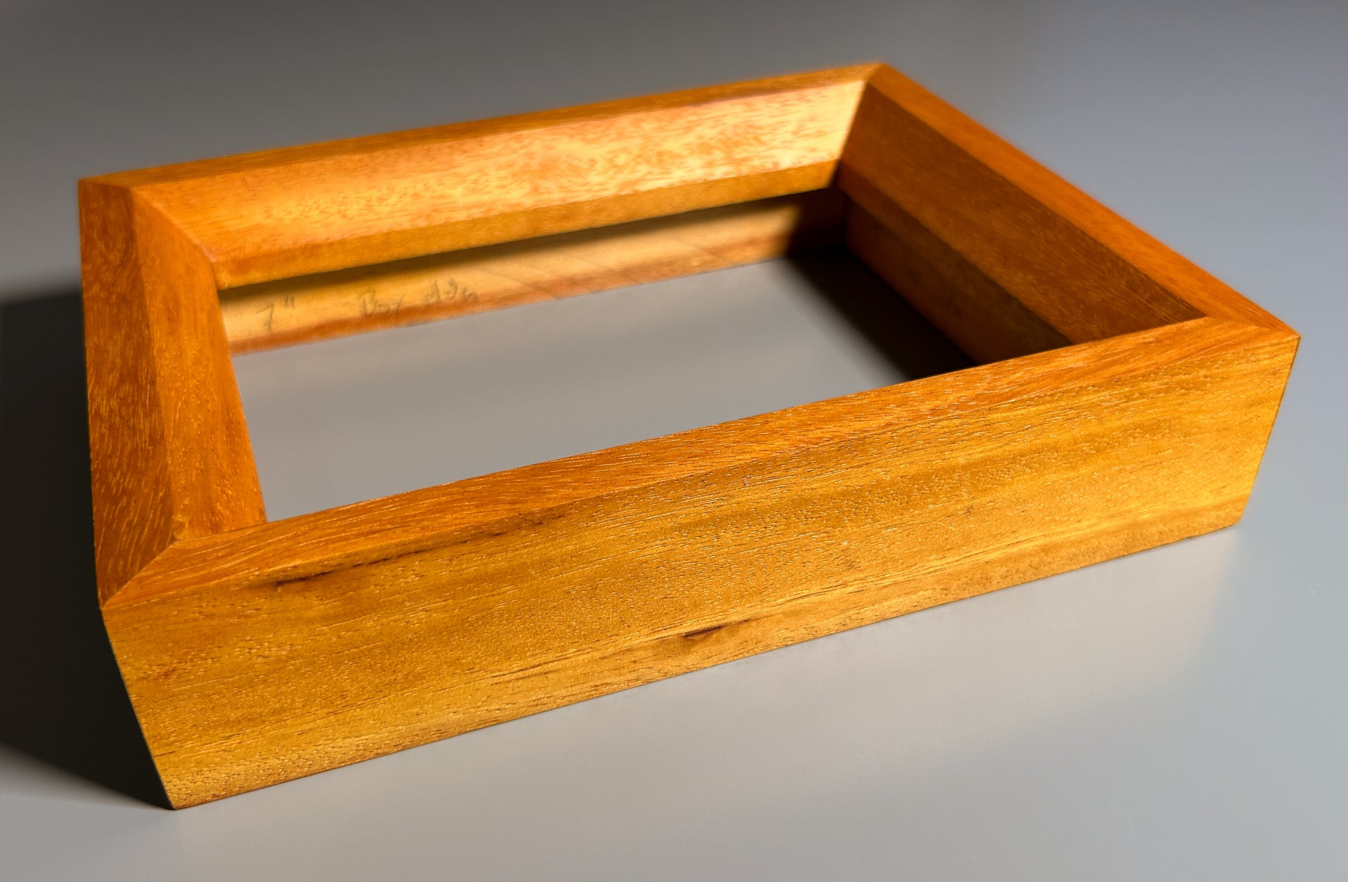Custom European picture frame handcrafted from exotic Box Elder hardwood 5x7 inches