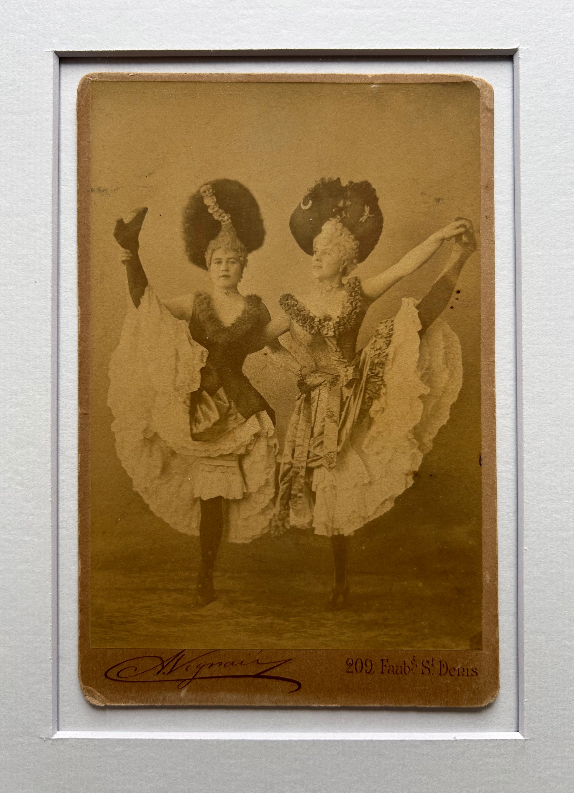 D'Alencan - original black and white photograph is mounted on board as a carte-de-visite or cabinet card in a handmade frame Merbau wood