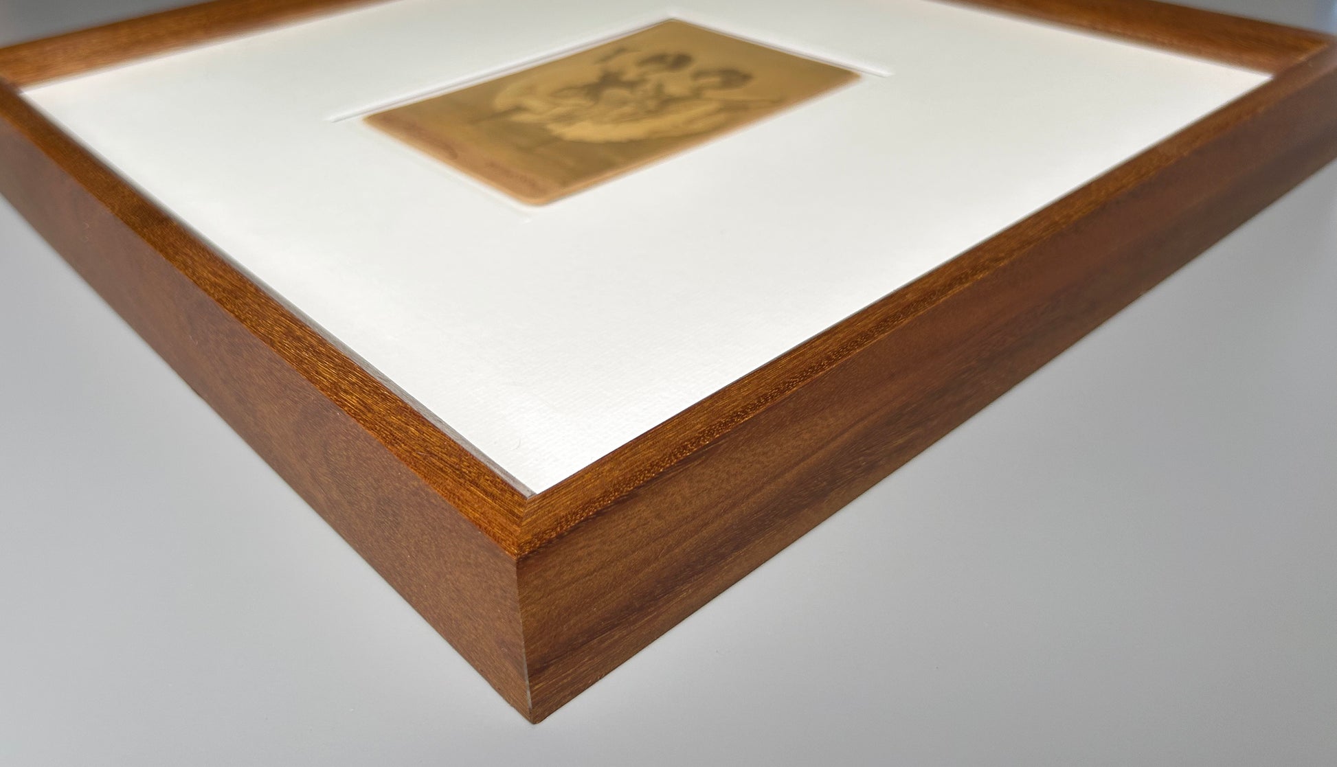 D'Alencan - original black and white photograph is mounted on board as a carte-de-visite or cabinet card in a handmade frame Merbau wood
