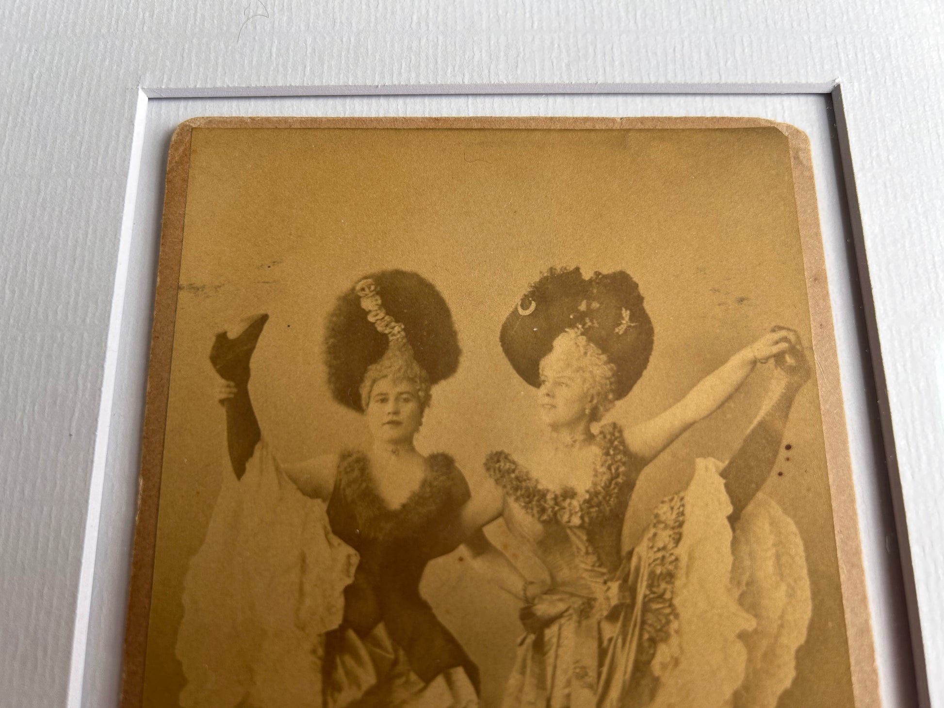 D'Alencan - original black and white photograph is mounted on board as a carte-de-visite or cabinet card in a handmade frame Merbau wood