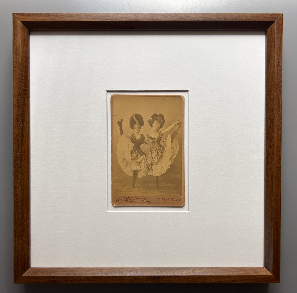 D'Alencan - original black and white photograph is mounted on board as a carte-de-visite or cabinet card in a handmade frame Merbau wood