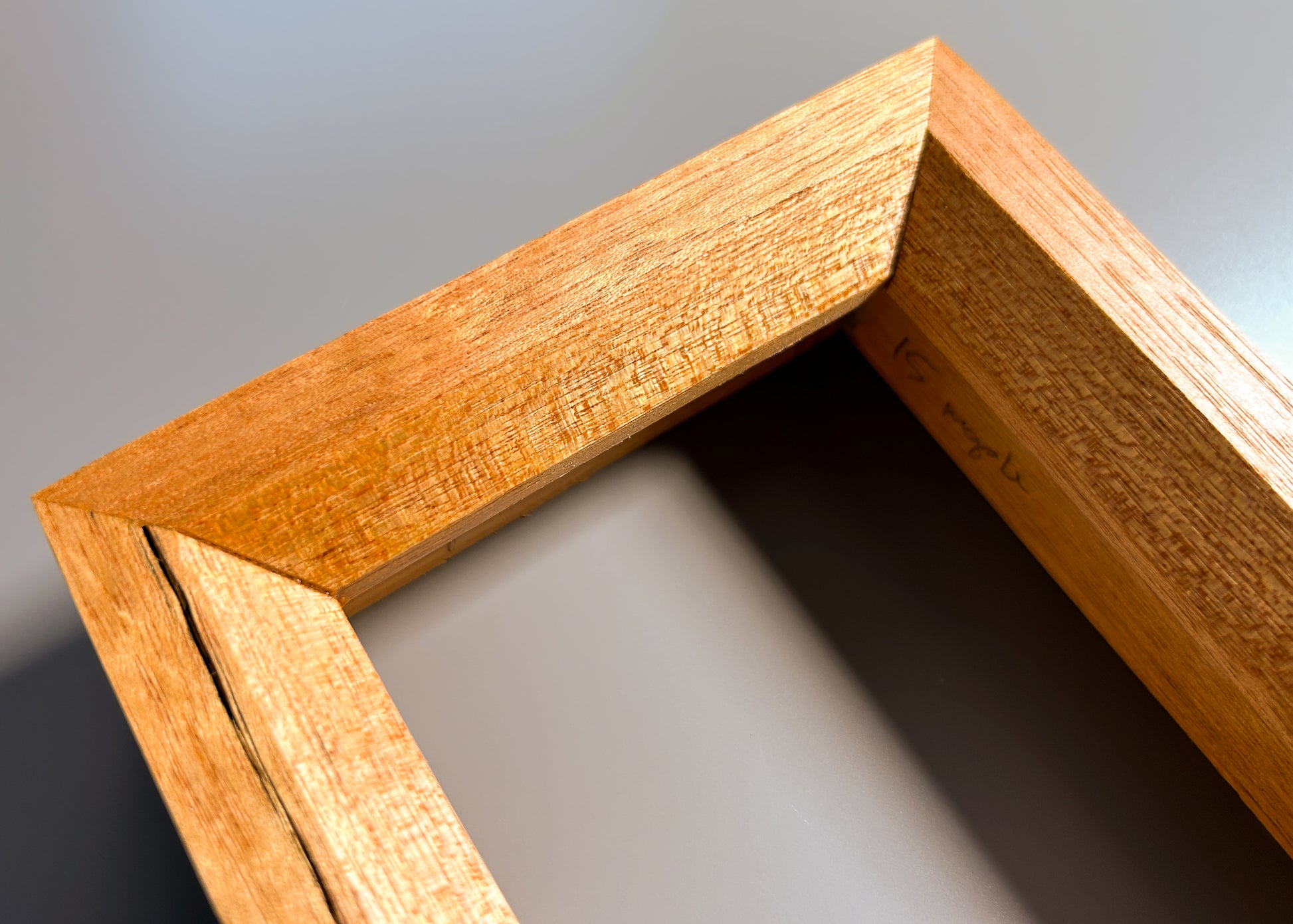 European made artisan photo frame with rich exotic birdseye maple wood tones 4x6 inches