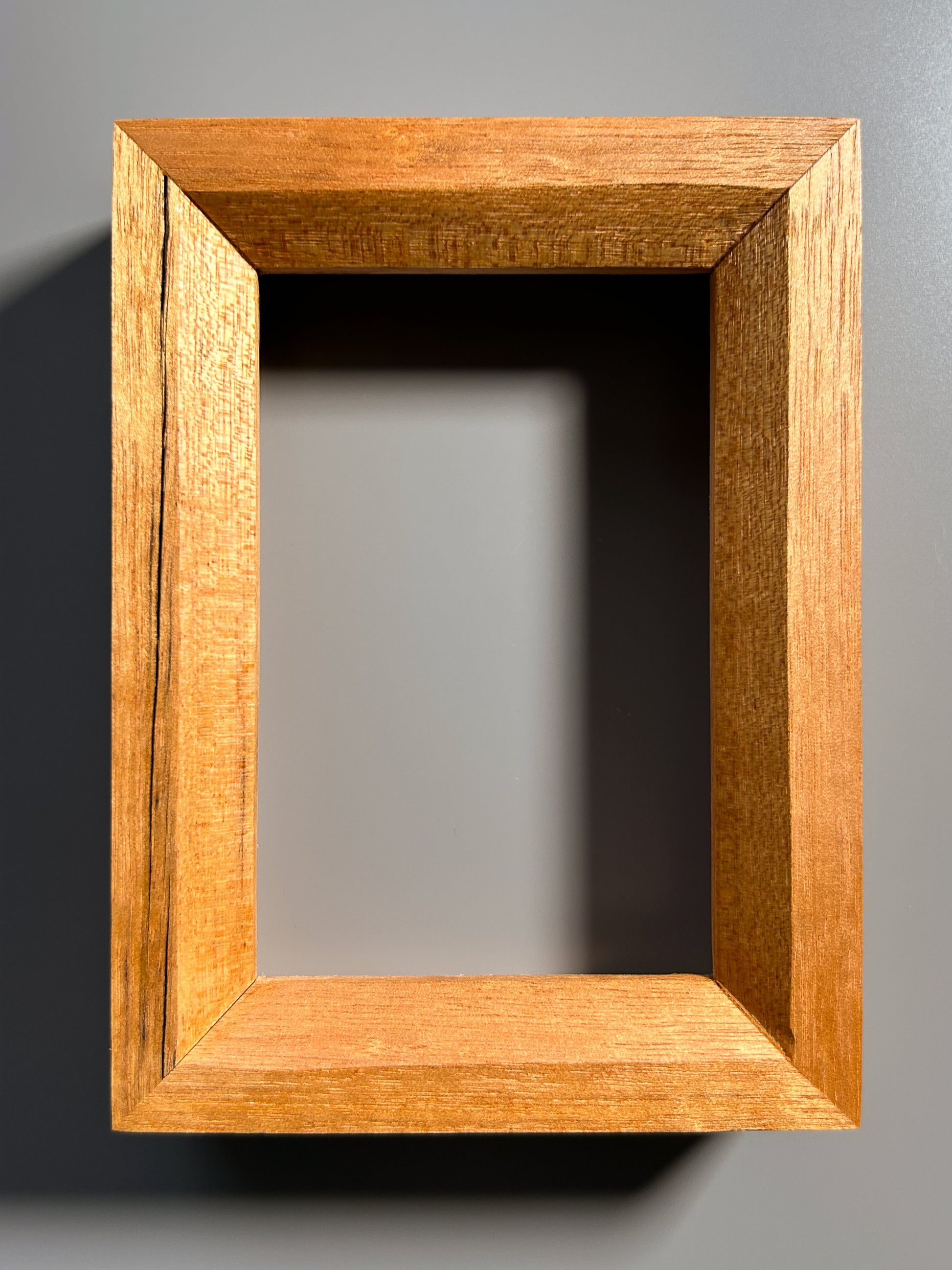 European made artisan photo frame with rich exotic birdseye maple wood tones 4x6 inches