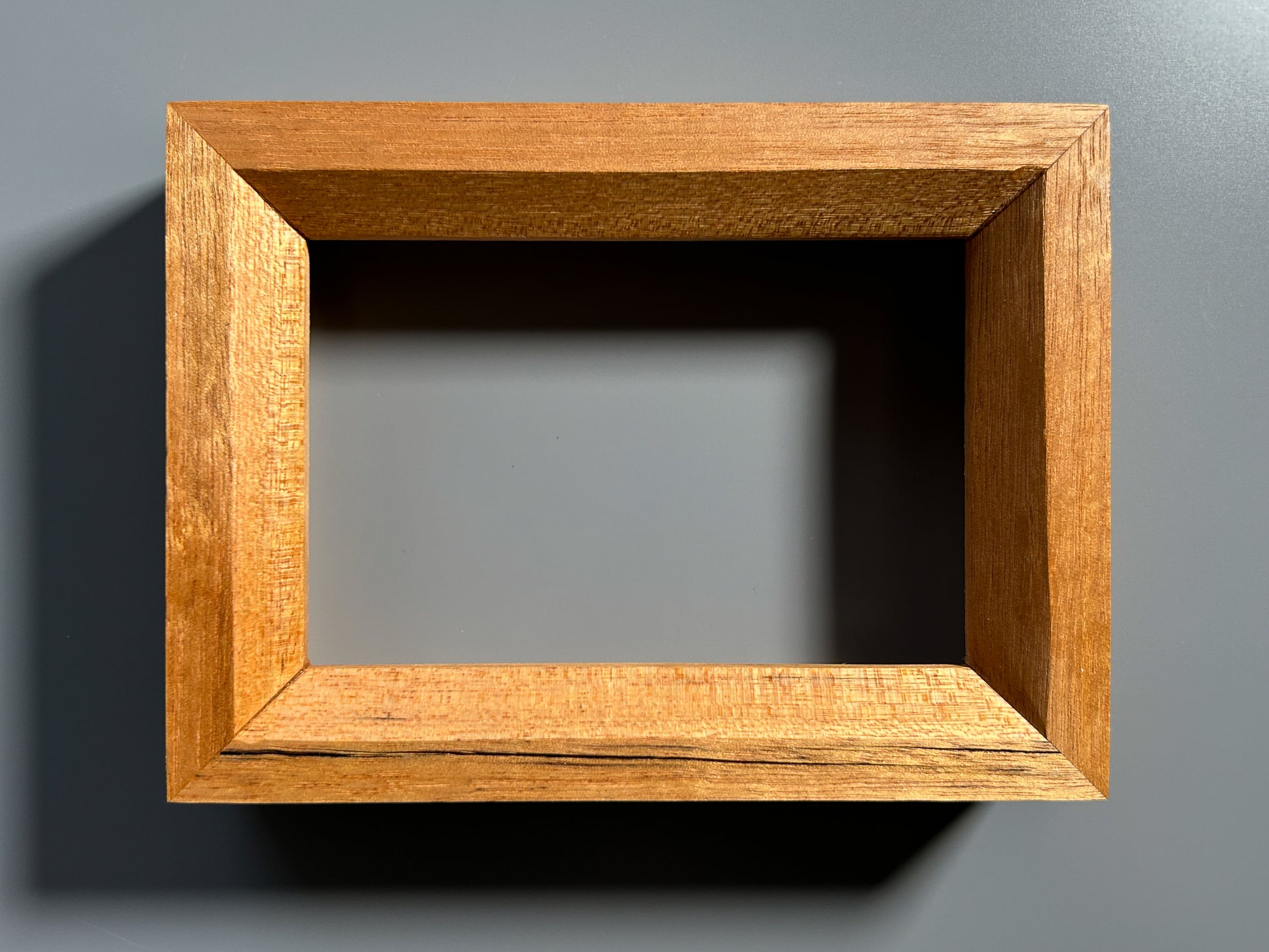 European made artisan photo frame with rich exotic birdseye maple wood tones 4x6 inches