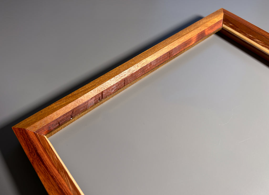 European made artisan picture frame featuring exotic hardwood 12x12 inches