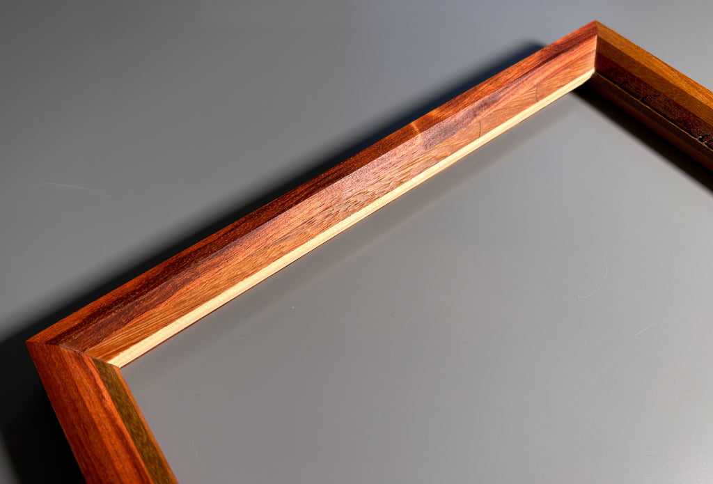 European made artisan picture frame featuring exotic hardwood 12x12 inches