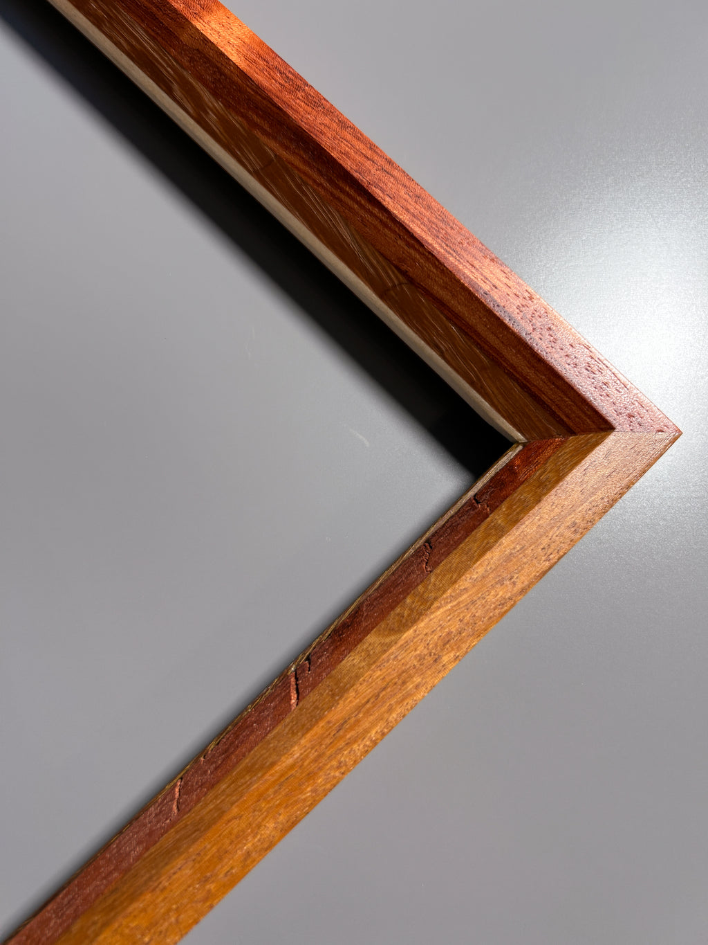 European made artisan picture frame featuring exotic hardwood 12x12 inches