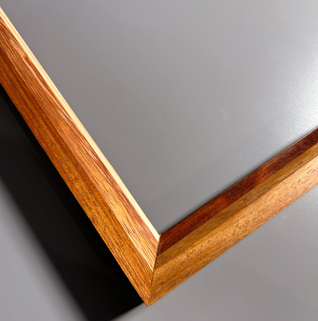 European made artisan picture frame featuring exotic hardwood 12x12 inches