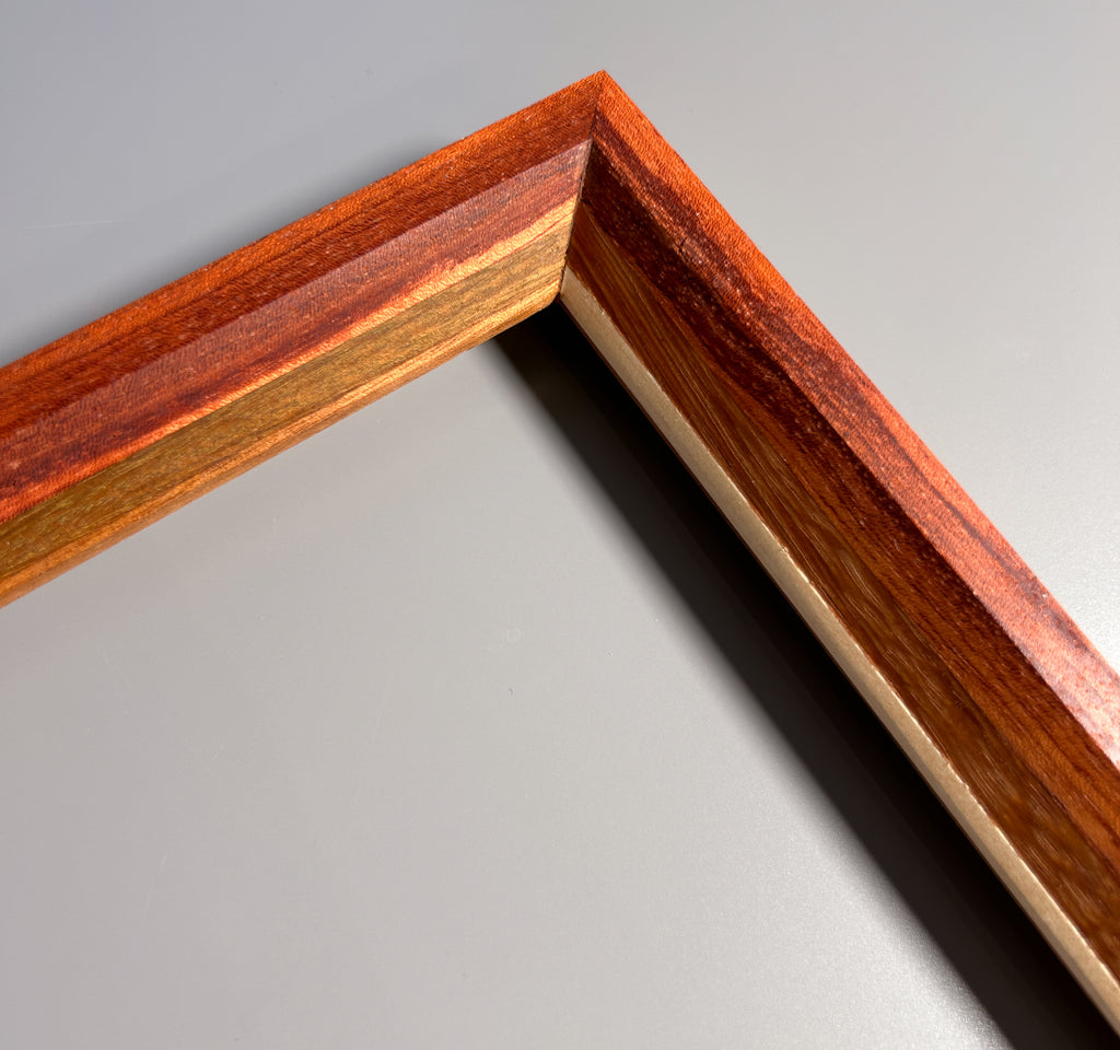 European made artisan picture frame featuring exotic hardwood 12x12 inches