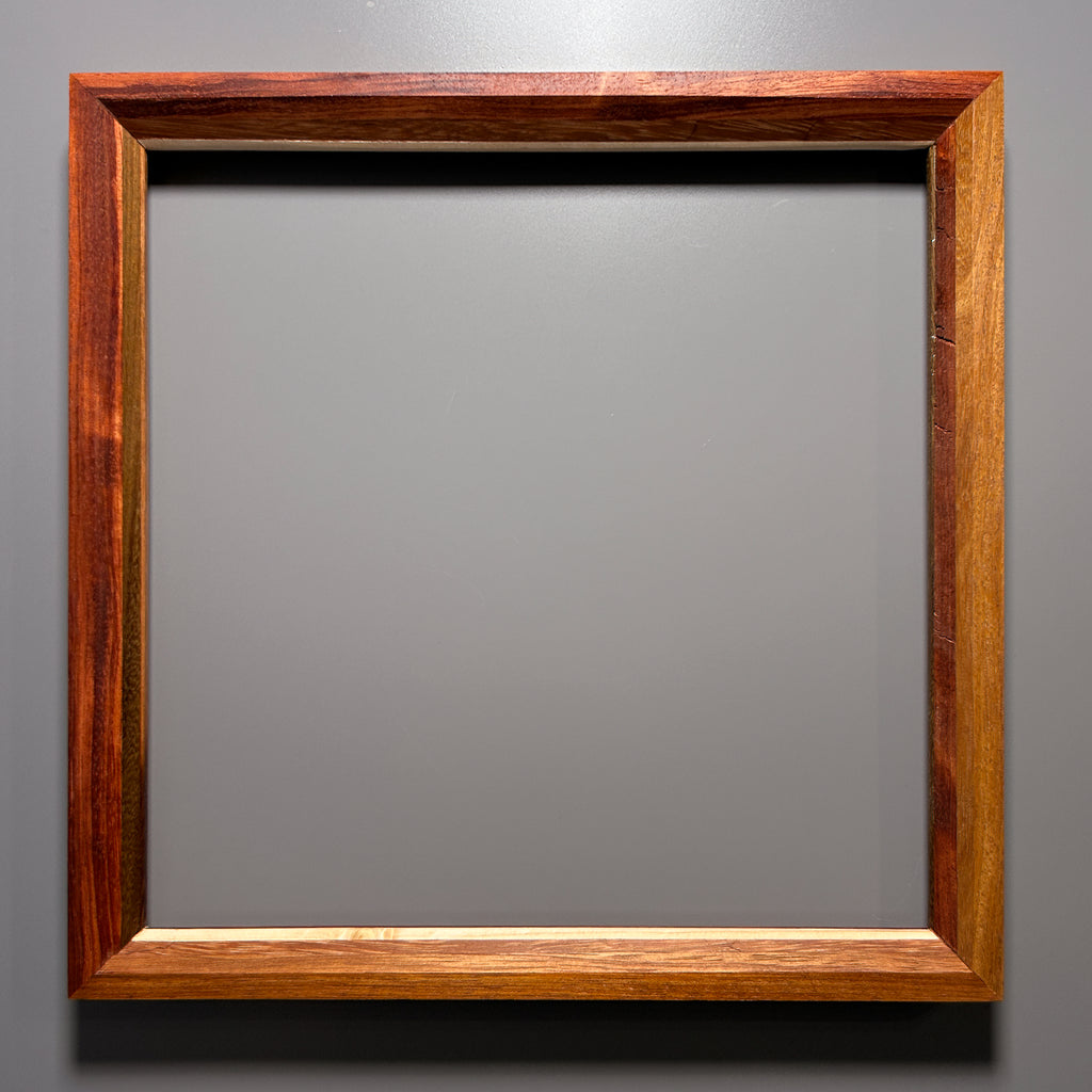 European made artisan picture frame featuring exotic hardwood 12x12 inches