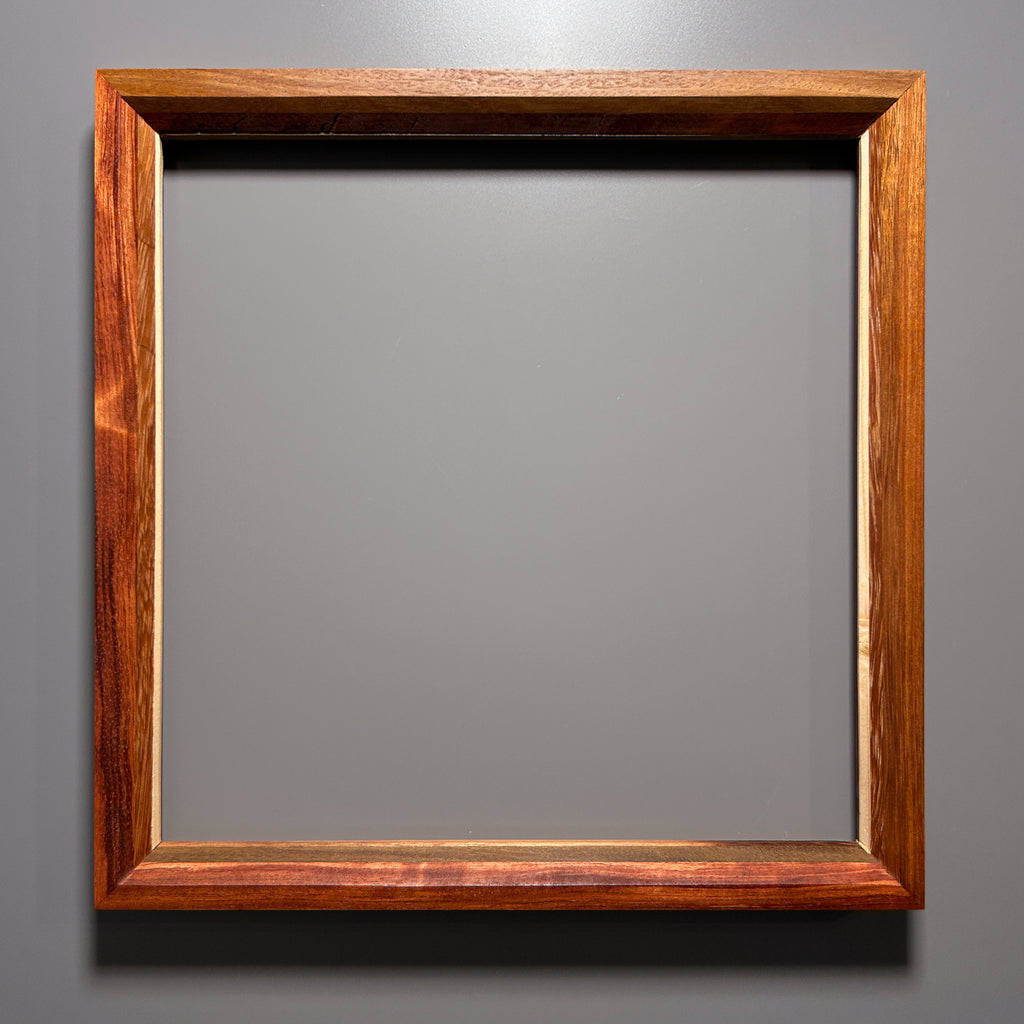 European made artisan picture frame featuring exotic hardwood 12x12 inches