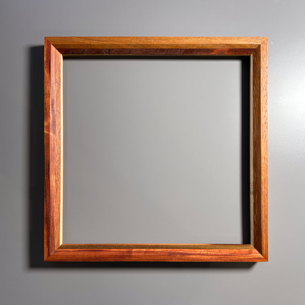 European made artisan picture frame featuring exotic hardwood 12x12 inches