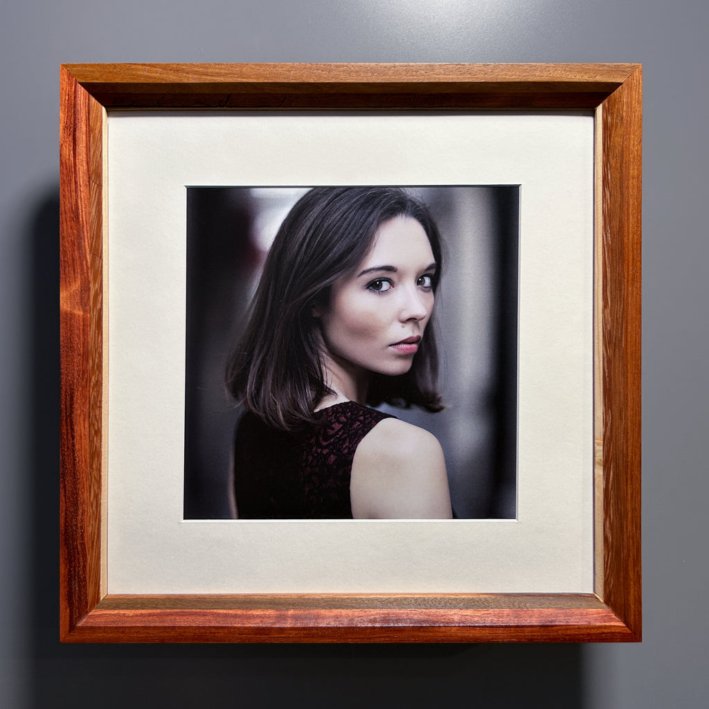 European made artisan picture frame featuring exotic hardwood 12x12 inches