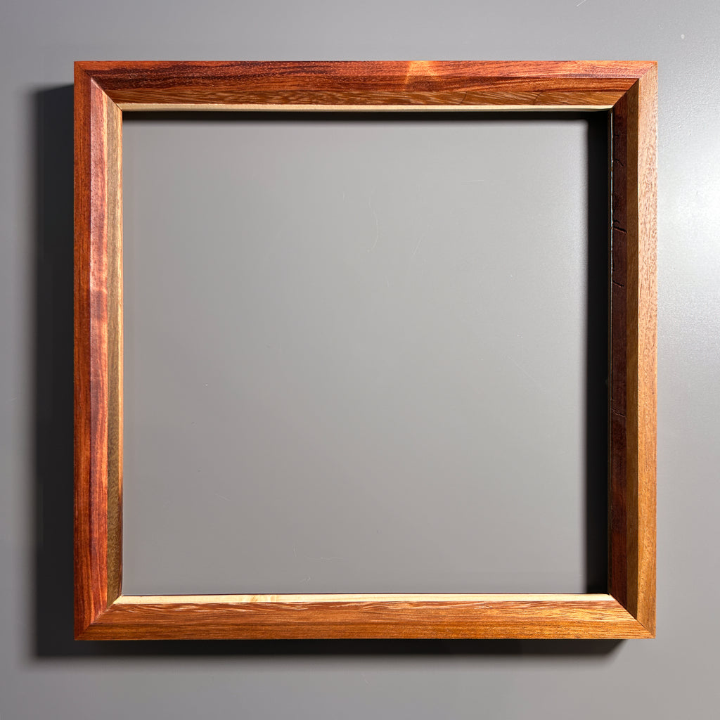 European made artisan picture frame featuring exotic hardwood 12x12 inches