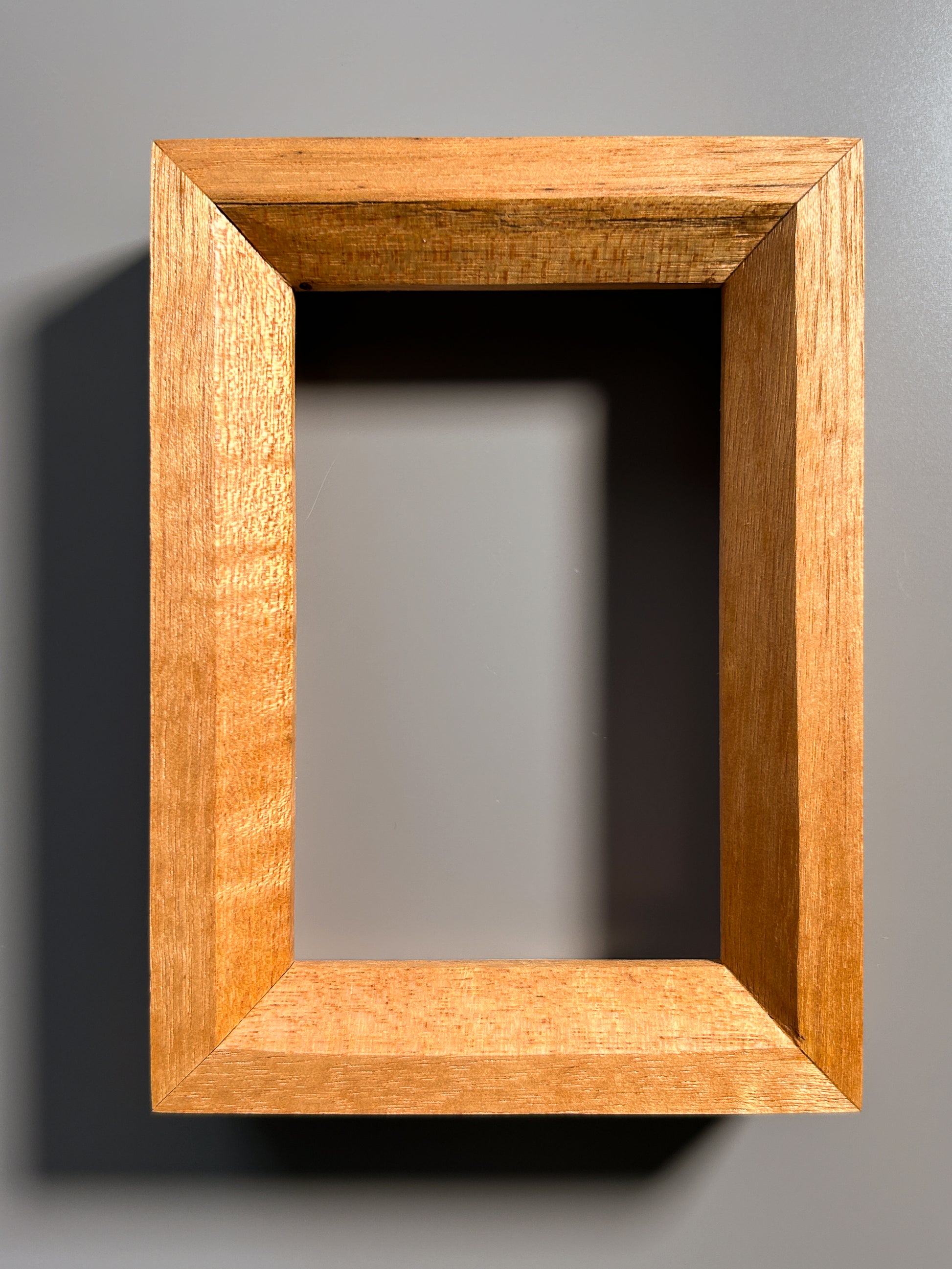 Hand finished exotic birdseye maple wood picture frame crafted by European artisan 4x6 inches