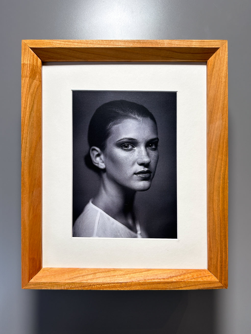 Handcrafted European picture frame with natural exotic maple wood grain 8x10 inches