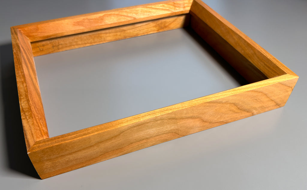 Handcrafted European picture frame with natural exotic maple wood grain 8x10 inches