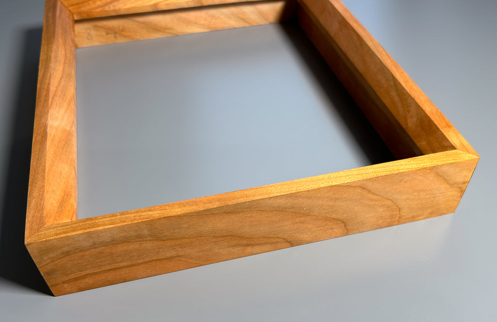 Handcrafted European picture frame with natural exotic maple wood grain 8x10 inches