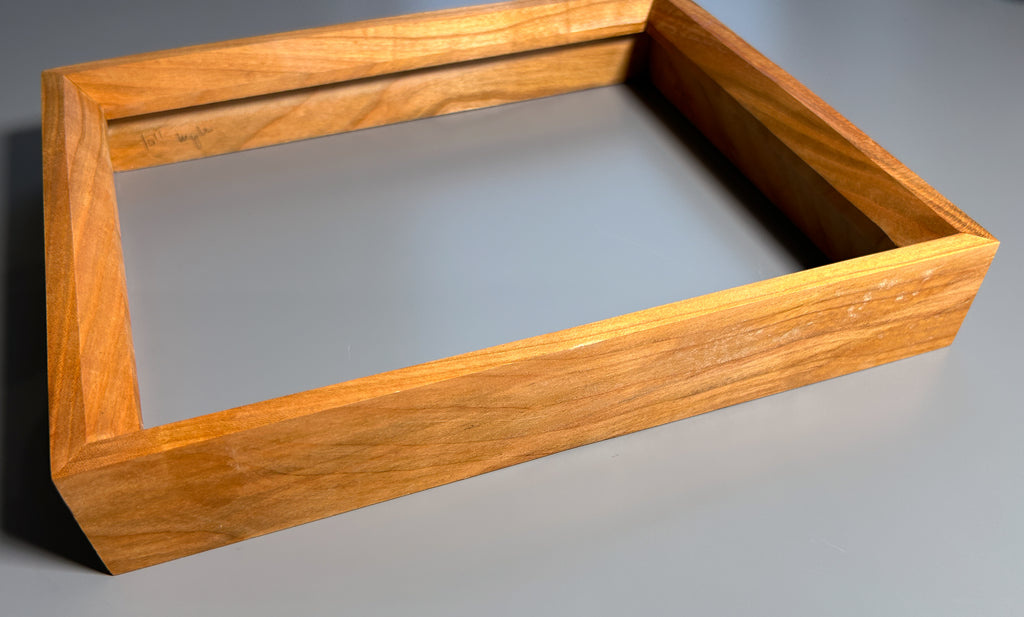 Handcrafted European picture frame with natural exotic maple wood grain 8x10 inches