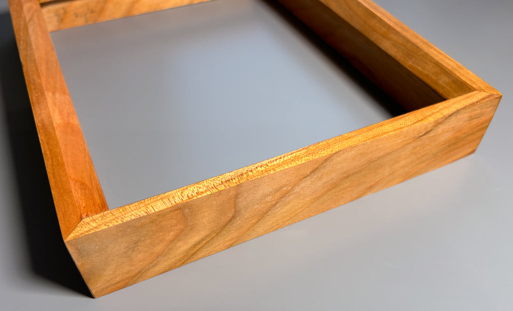 Handcrafted European picture frame with natural exotic maple wood grain 8x10 inches