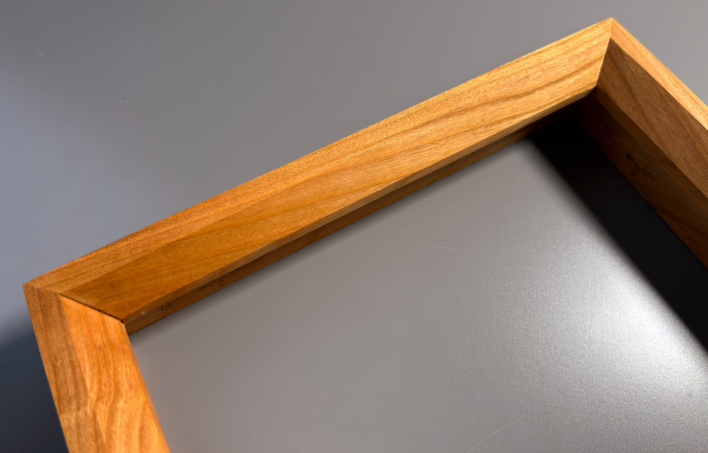 Handcrafted European picture frame with natural exotic maple wood grain 8x10 inches