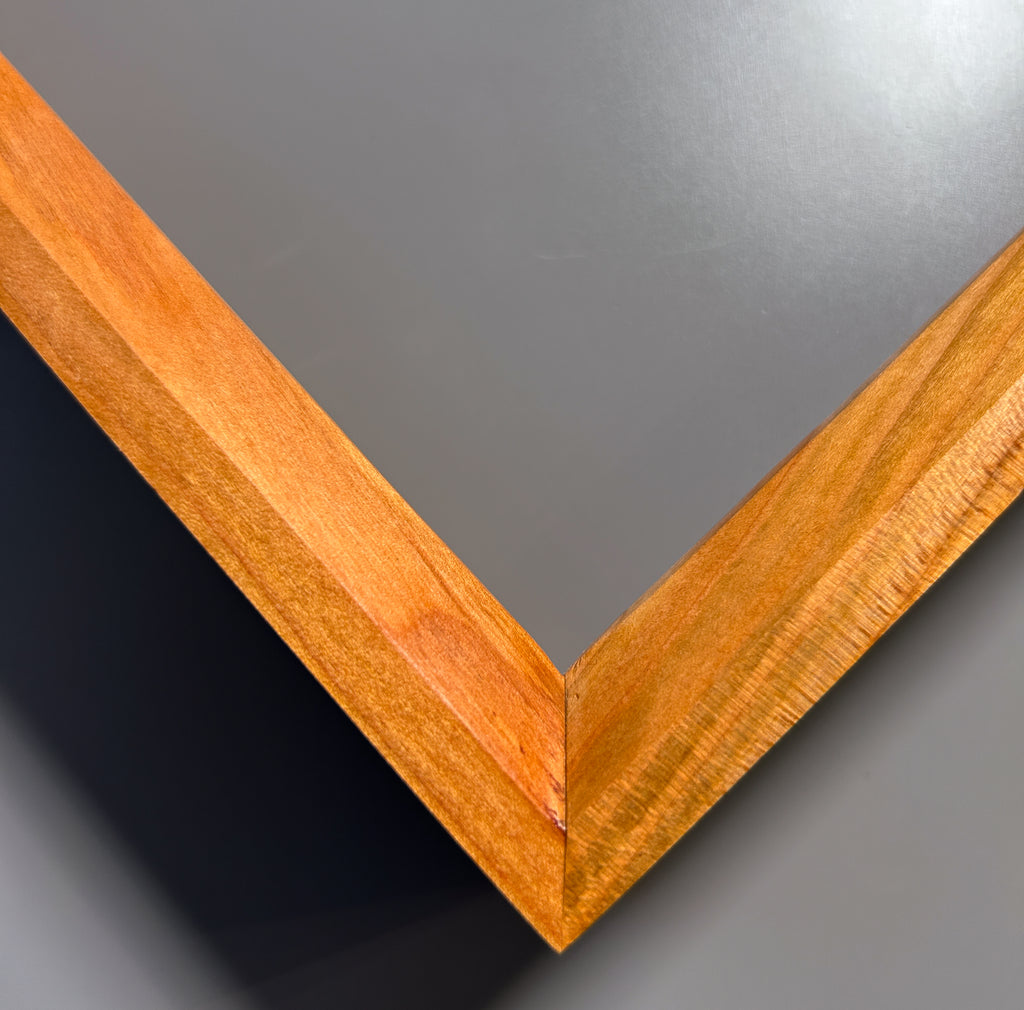 Handcrafted European picture frame with natural exotic maple wood grain 8x10 inches