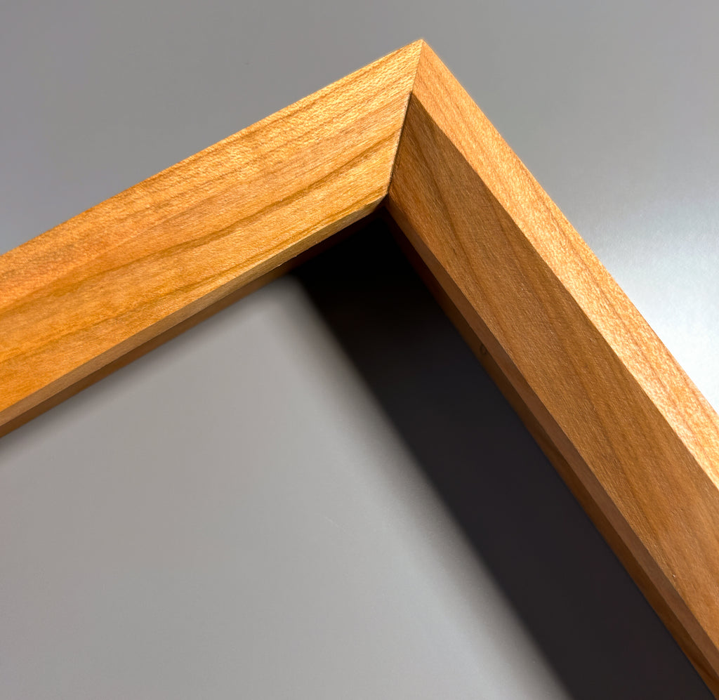 Handcrafted European picture frame with natural exotic maple wood grain 8x10 inches