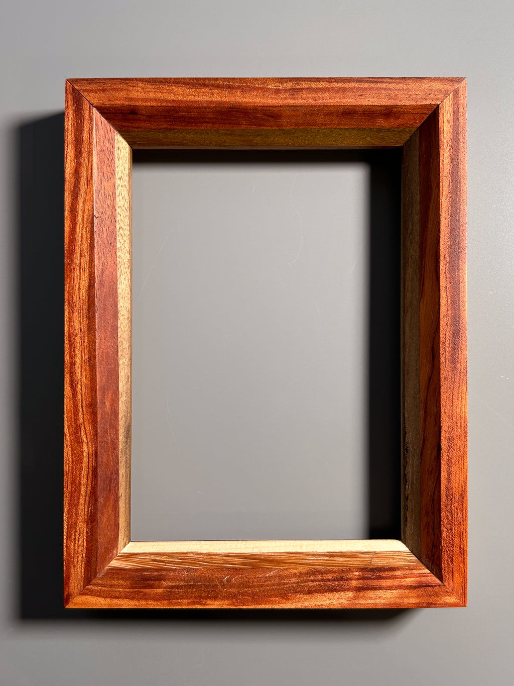 Handmade exotic wood picture frame crafted in Europe 5x7 inches