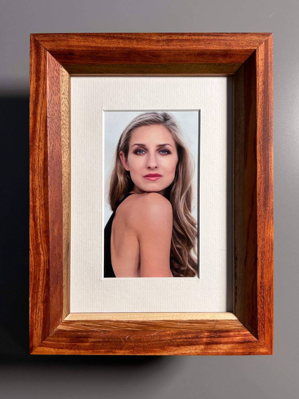 Handmade exotic wood picture frame crafted in Europe 5x7 inches