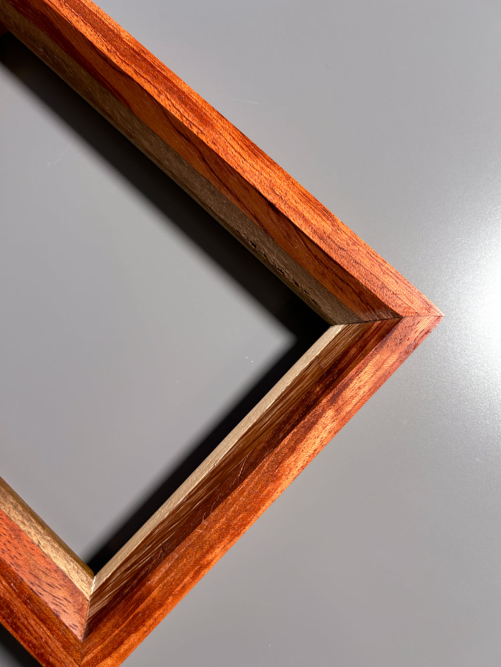 Handmade exotic wood picture frame crafted in Europe 5x7 inches