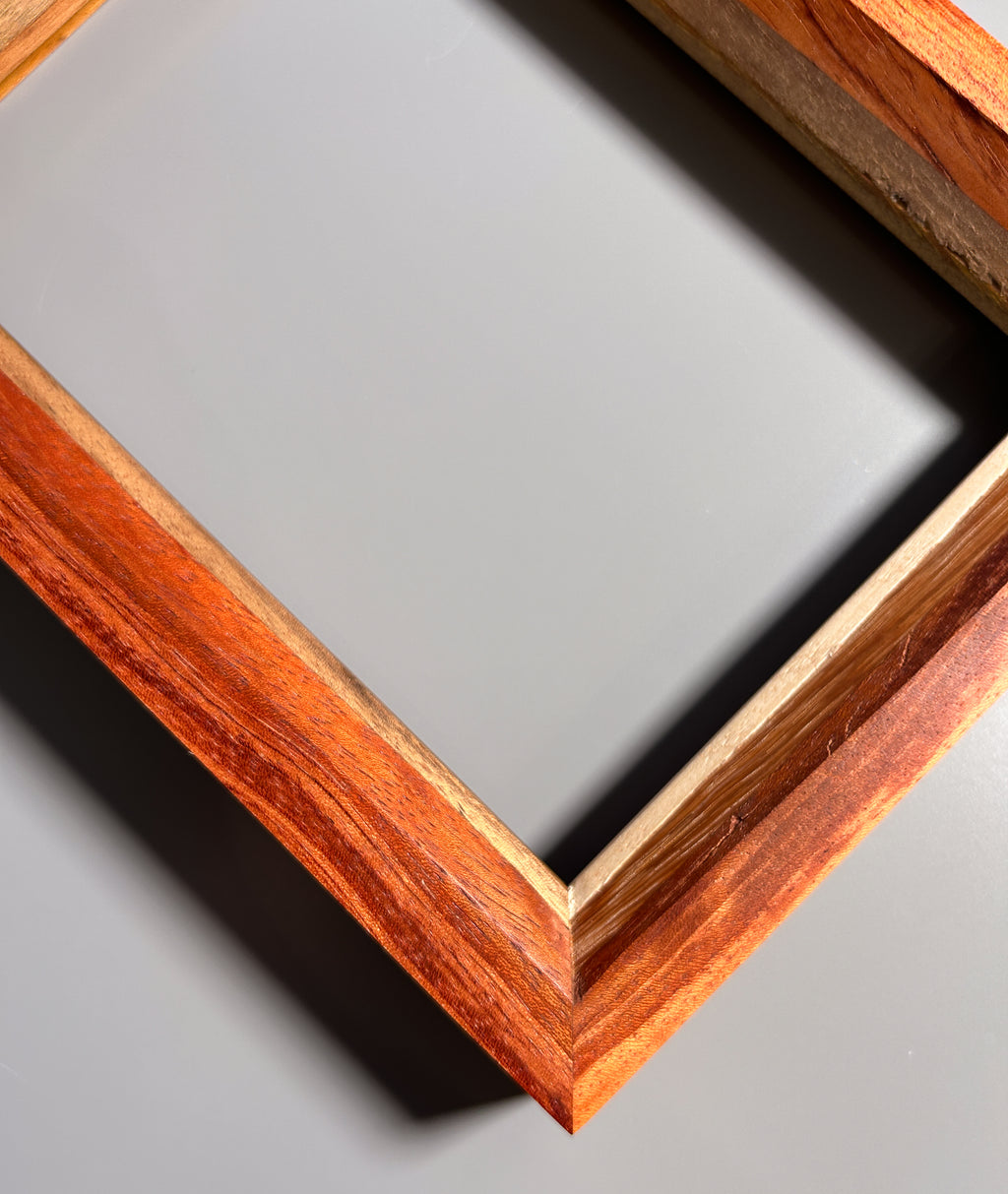 Handmade exotic wood picture frame crafted in Europe 5x7 inches