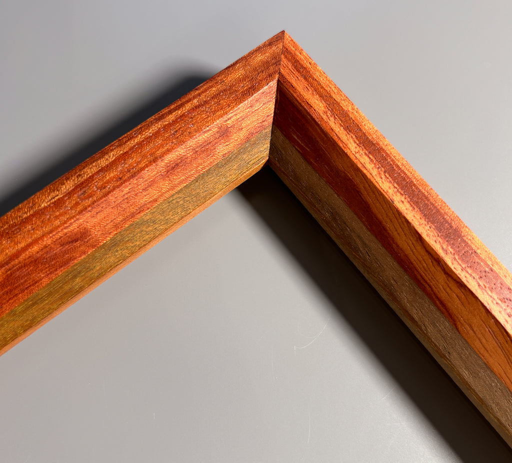 Handmade exotic wood picture frame crafted in Europe 5x7 inches