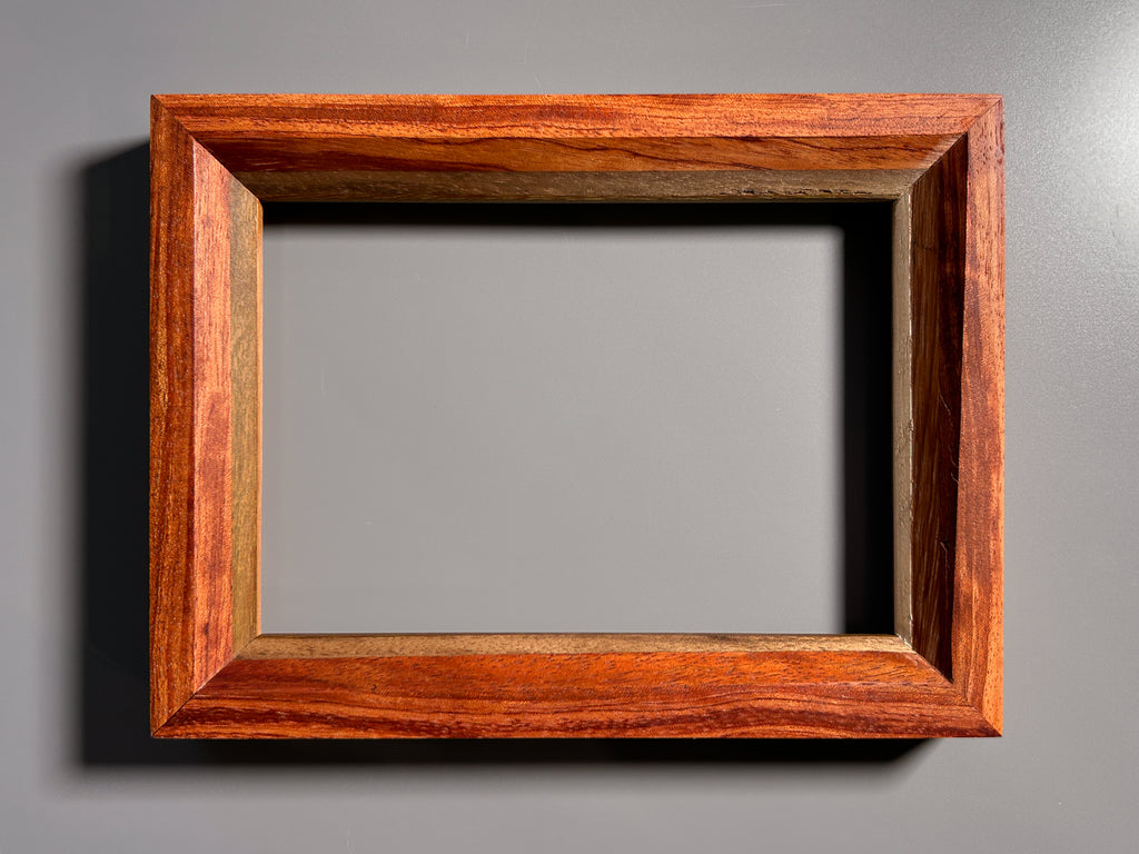 Handmade exotic wood picture frame crafted in Europe 5x7 inches
