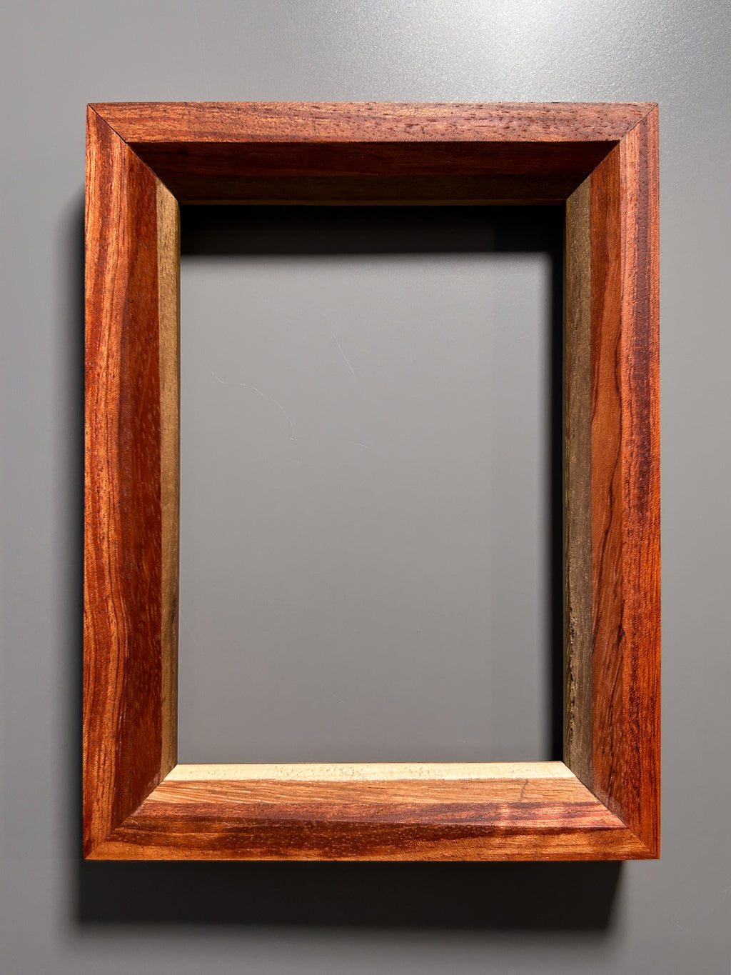 Handmade exotic wood picture frame crafted in Europe 5x7 inches